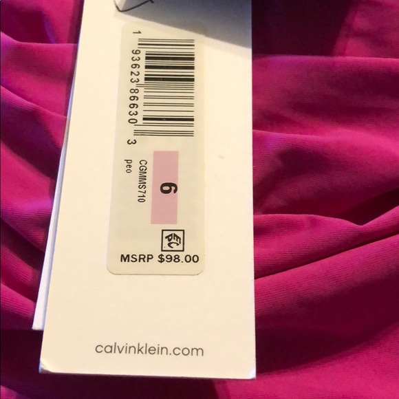 Calvin Klein Shirred One Piece Swimsuit - Picture 4 of 5